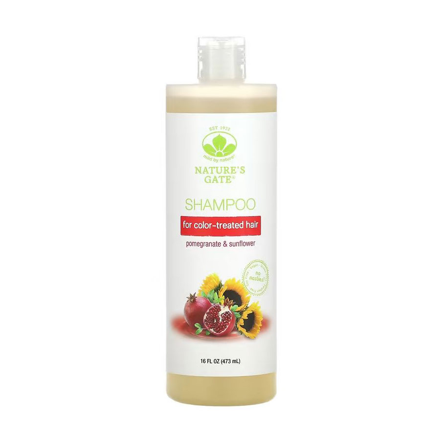 Шампунь mild by nature Nature's Gate Herbal Shampoo для фарбованого волосся, з гранатом та соняшником, 473 мл