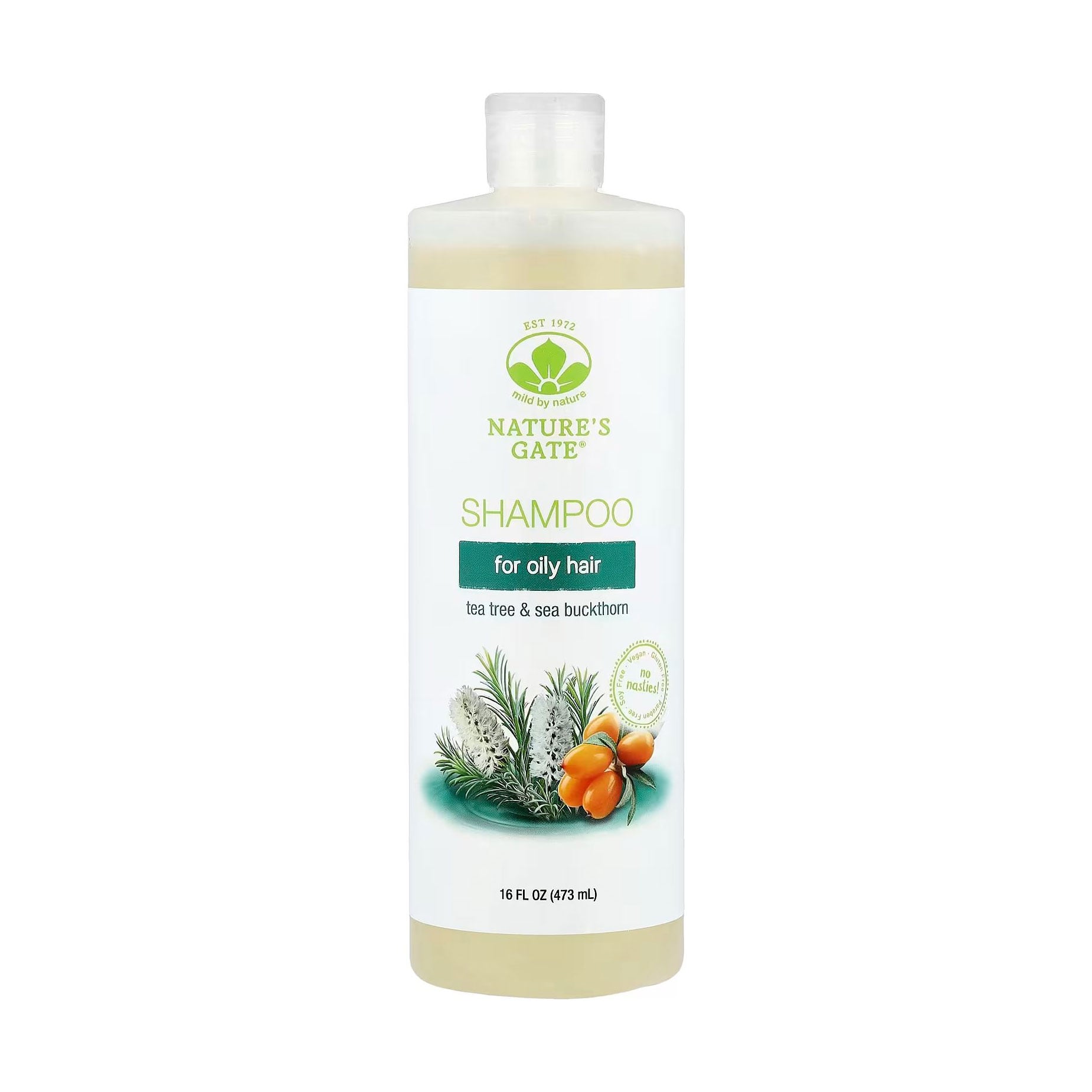 Шампунь mild by nature Nature's Gate Shampoo для жирного волосся, з чайним деревом та обліпихою, 473 мл