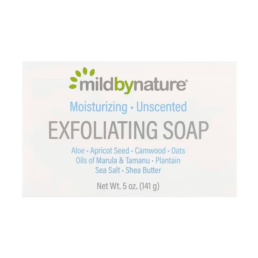 Відлущувальне тверде мило mild by nature Exfoliating Soap Unscented без запаху, з оліями марули, таману та ши, 141 г